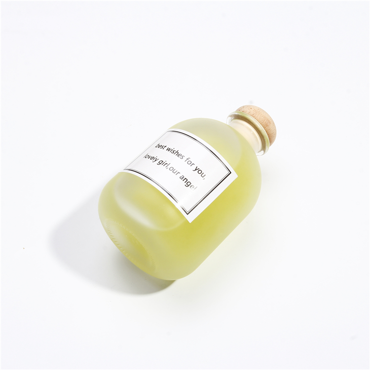 100ml Frosted Round Glass Bottle With Wooden Cork Ball Shape For Beverage Colorful Juice High Flint Glass