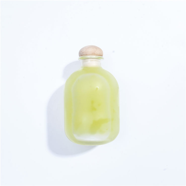 100ml Frosted Round Glass Bottle With Wooden Cork Ball Shape For Beverage Colorful Juice High Flint Glass