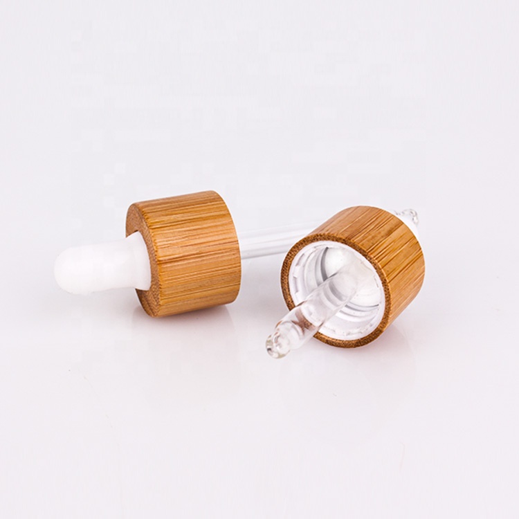 100ml Frosted high end glass bottle for essential oil with bamboo lid dropper