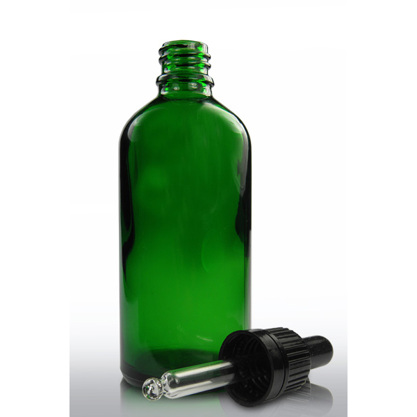 100ml Green DIN18mm Euro Glass Bottle Essential Oil Glass Bottle with dropper or screw cap or fine mist spray