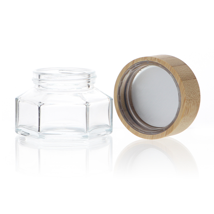 100ml Hexagonal Glass Jar For Body Facial Night Cream