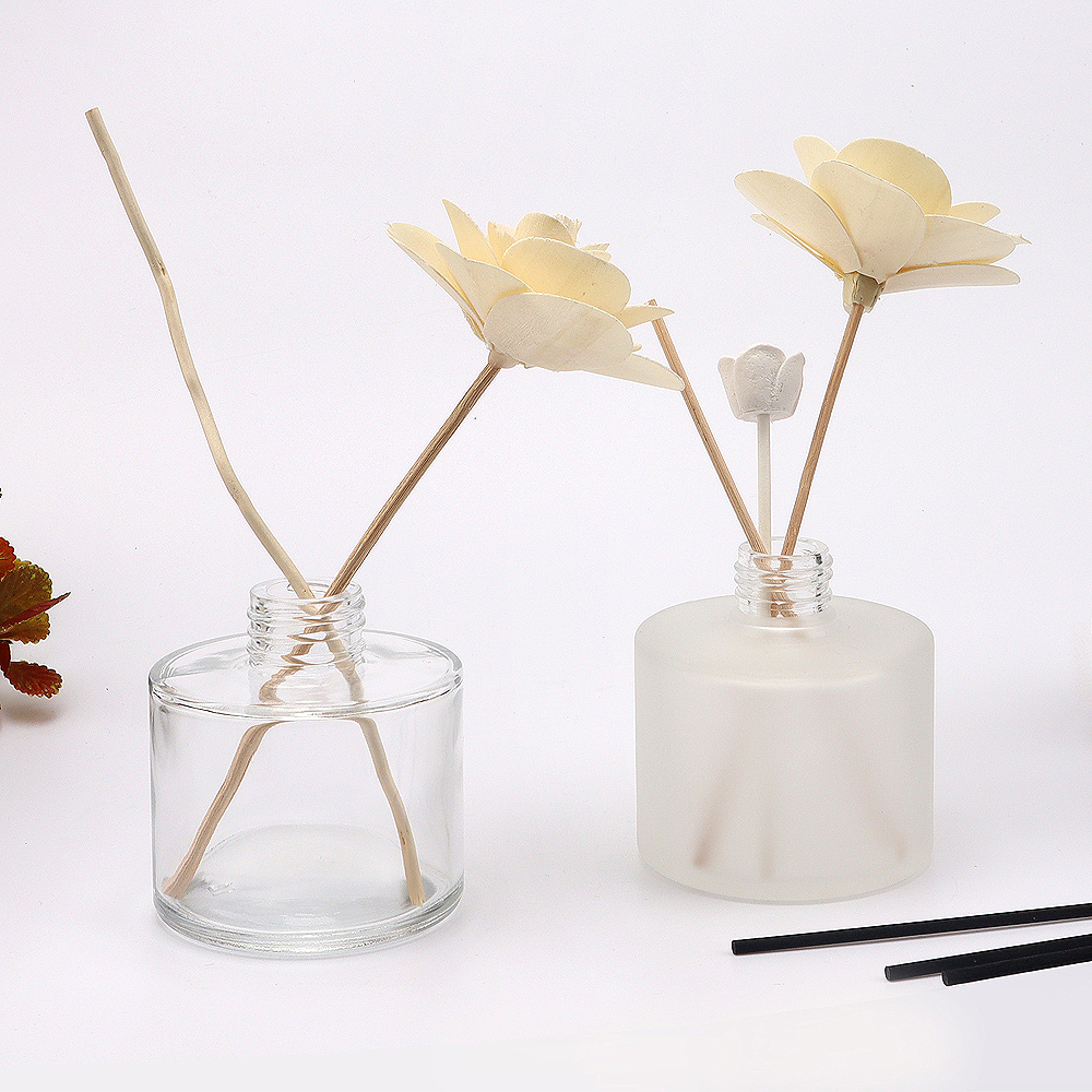 100ml Luxury Aromatherapy Spreader Matte Black Frosted White Glass Reed Diffuser Bottle