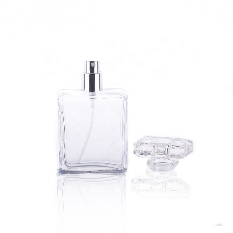 100ml Luxury Cosmetic Square Flat Spray pump Perfume Bottles Empty Perfume Bottles