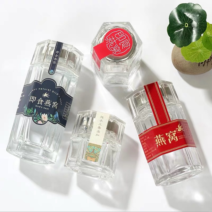 100ml Luxury Hexagonal Glass Honey Jar With Lid