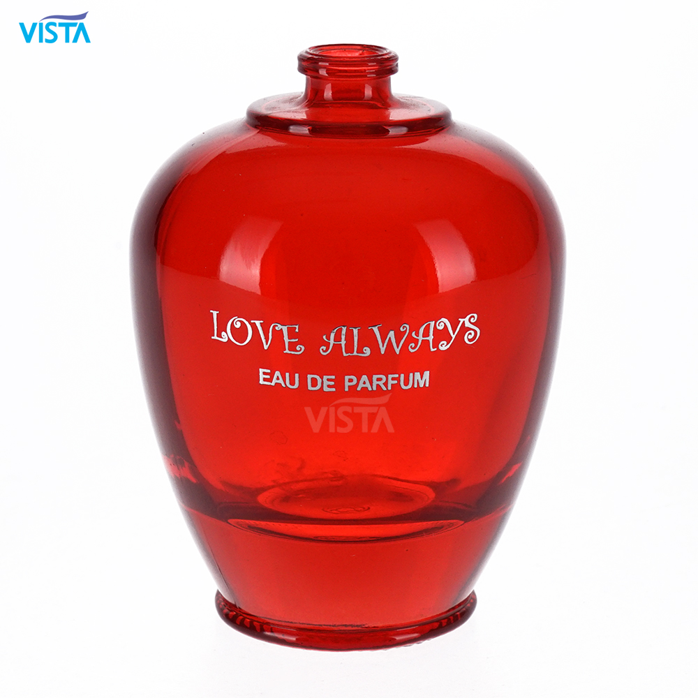 100ml Luxury High Flint Perfume Glass Bottle with Sprayed Color and Hot Stamping Silver