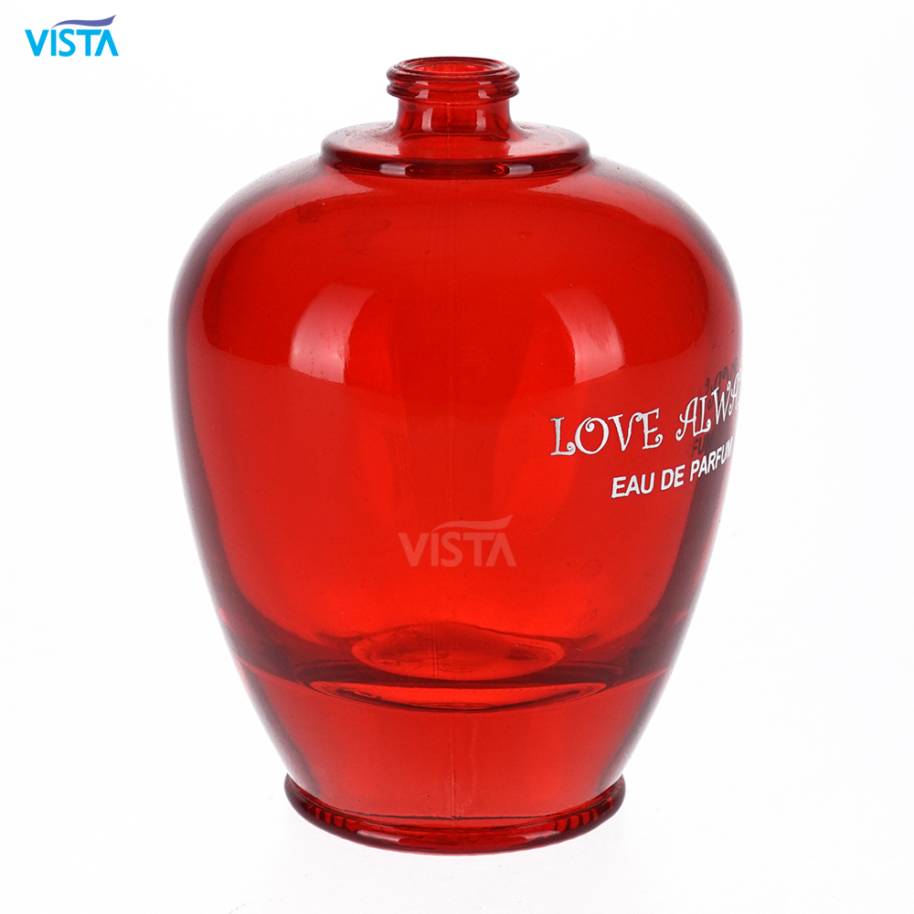 100ml Luxury High Flint Perfume Glass Bottle with Sprayed Color and Hot Stamping Silver