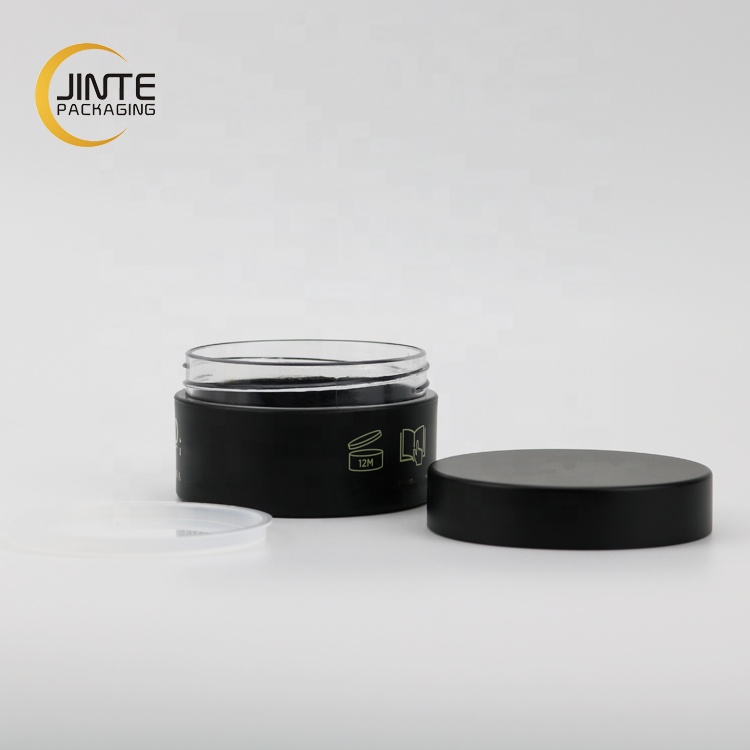 100ml Matt Black PETG Jar, 4 OZ. Plastic Cosmetic Jar