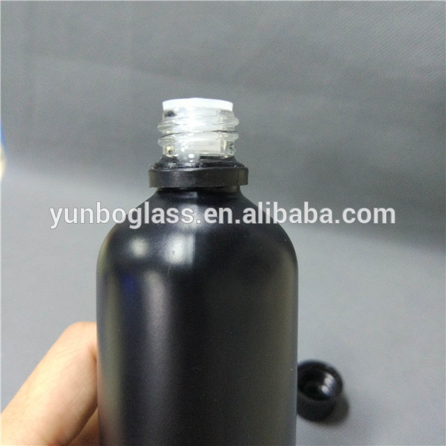 100ml Matte Black Frosted Glass Essential Oil Bottle Cosmetic Glass Black Bottle
