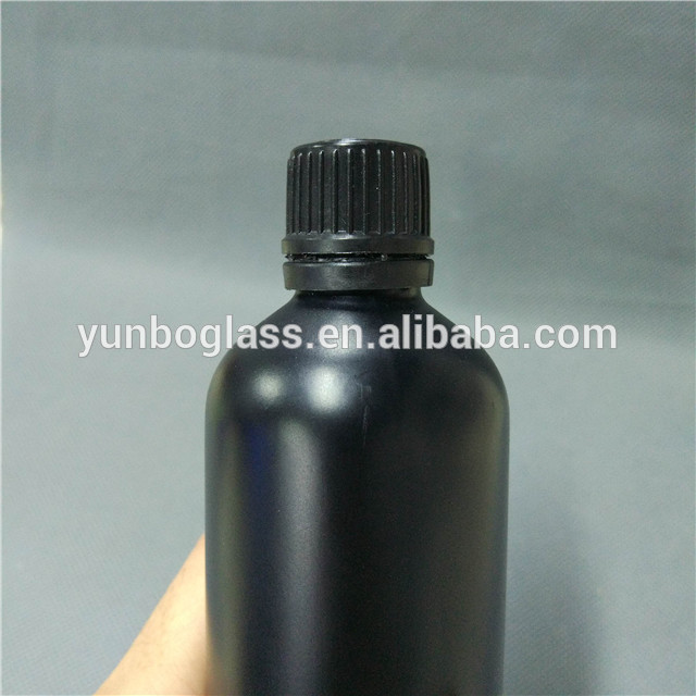 100ml Matte Black Frosted Glass Essential Oil Bottle Cosmetic Glass Black Bottle