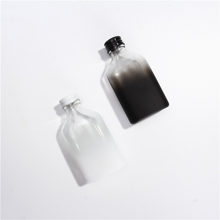 100ml Matte White Clear Flask Glass Bottle Frosted Black Liquor Bottle