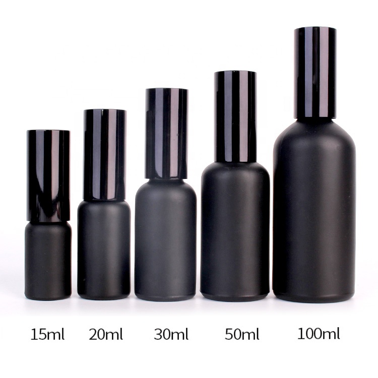 100ml Matte black personal care glass fragrance bottle with fine mist sprayer