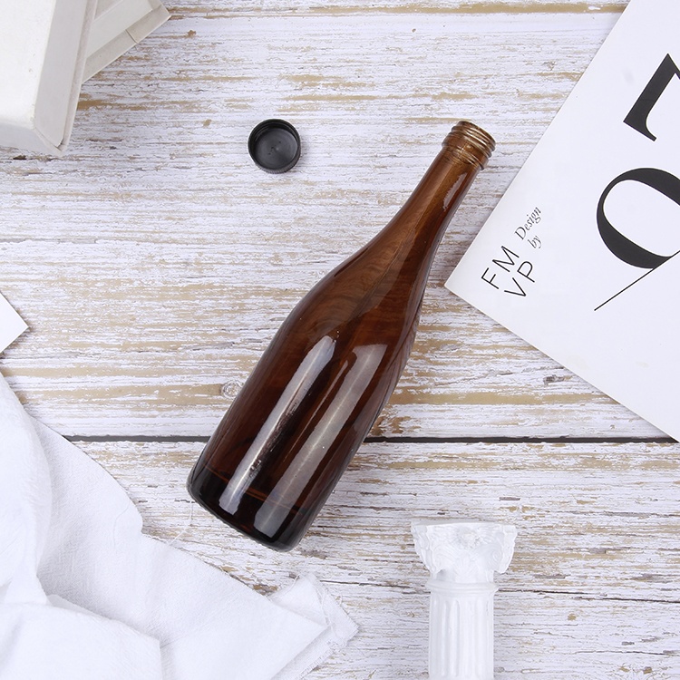 100ml Mini Amber Glass Champagne Bottle Wine Liquor Sauce Bottle With Plastic Screw Cap