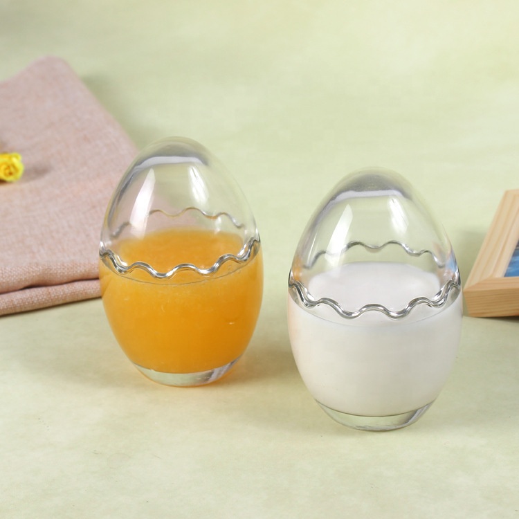 100ml Mousses egg shell shapepudding cup glass for yogurt pudding jar glass