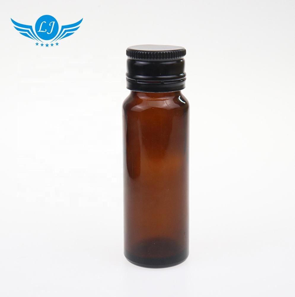 100ml Pharma Oral Liquid foundation Bottle Custom Liquid Glass Amber Round Bottle with Aluminum Cap for Medicine Liquid Syrup