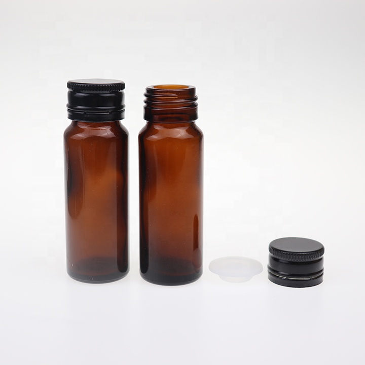 100ml Pharma Oral Liquid foundation Bottle Custom Liquid Glass Amber Round Bottle with Aluminum Cap for Medicine Liquid Syrup