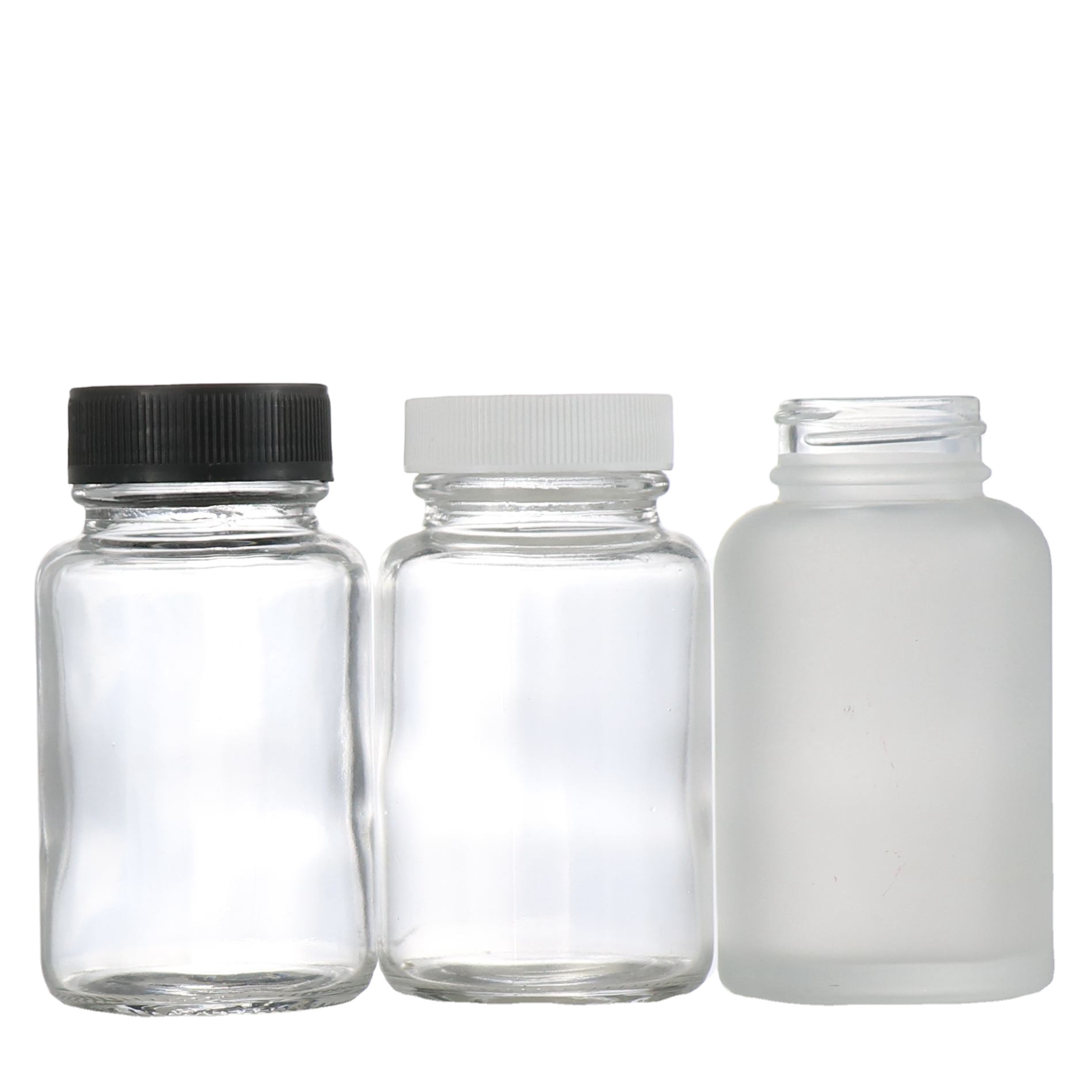 100ml Pharmaceutical Medical Round Amber Pharmaceutical Pill Tablet Glass Bottles Wide Mouth