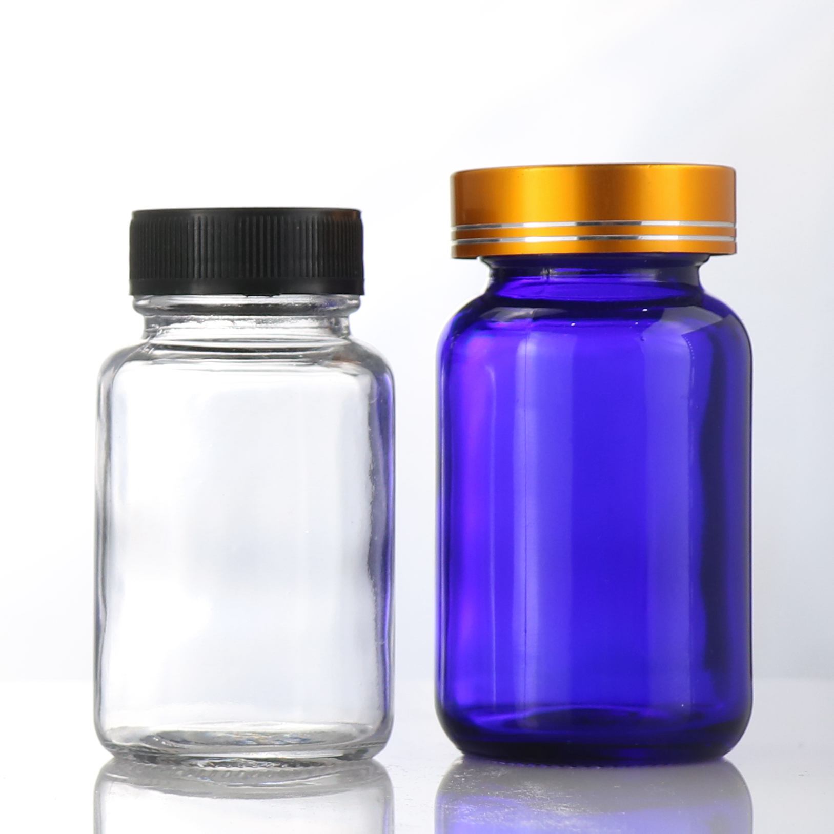 100ml Pharmaceutical Medical Round Amber Pharmaceutical Pill Tablet Glass Bottles Wide Mouth