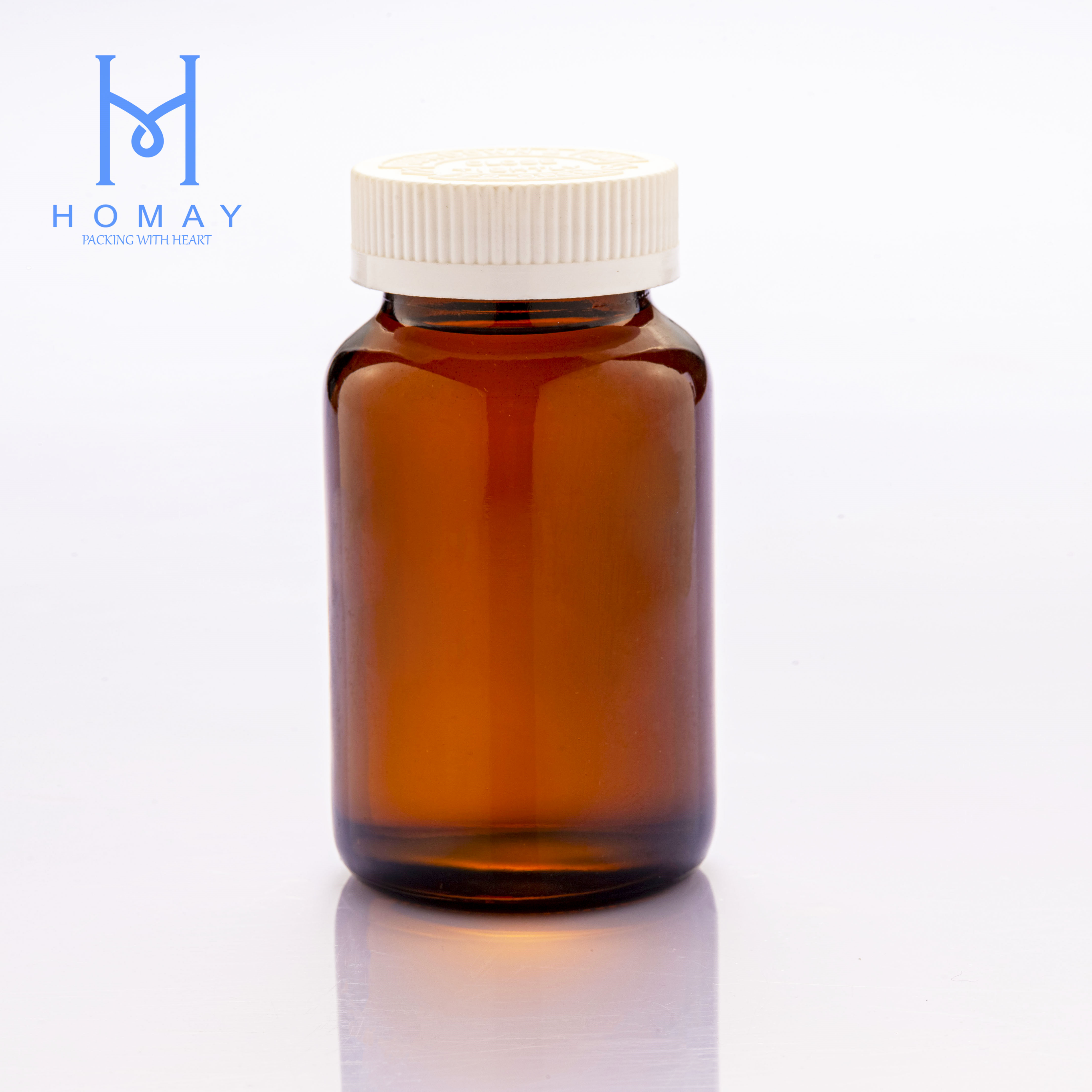 100ml Pharmaceutical use amber wide mouth glass pill bottle for pill / tablet for medical with caps