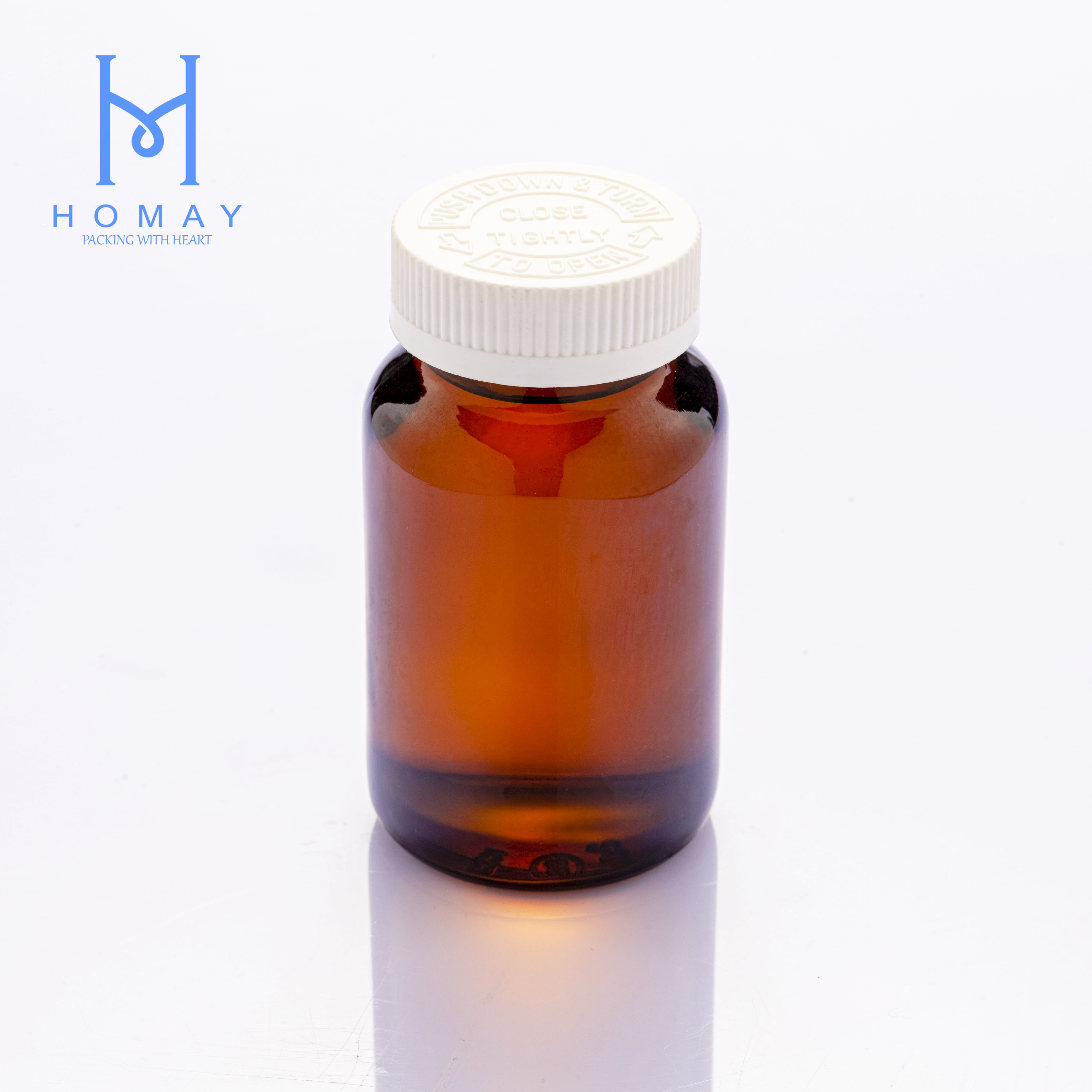 100ml Pharmaceutical use amber wide mouth glass pill bottle for pill / tablet for medical with caps