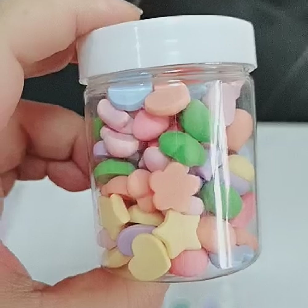 100ml Plastic Bottles White Lid Plastic Jar Loose Powder Sequins Nail Supplies Storage Container Round Bottle Transparent Cream