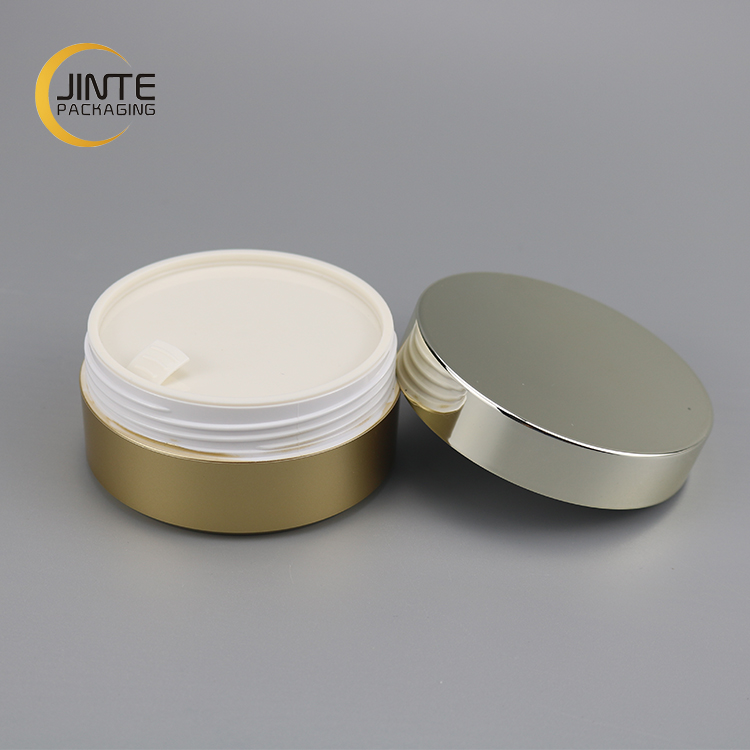 100ml Plastic Containers Wide Mouth Jar for Cosmetic Cream with Gold Lid