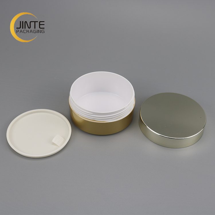 100ml Plastic Containers Wide Mouth Jar for Cosmetic Cream with Gold Lid