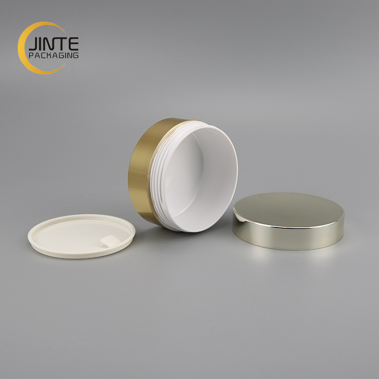 100ml Plastic Containers Wide Mouth Jar for Cosmetic Cream with Gold Lid