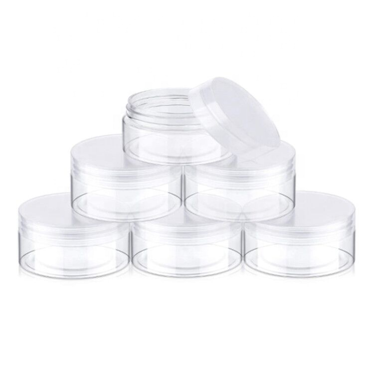 100ml Plastic Pot Jars Round Clear Leak Proof Plastic Container Jars with Lid for Eye Shadow, Nails, Paint,Jewelry