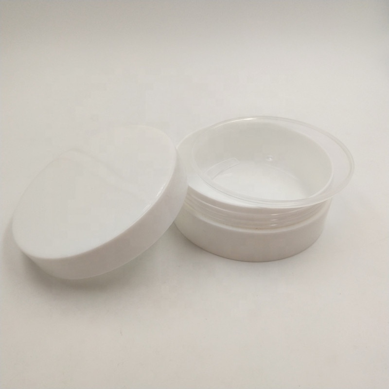 100ml Plastic Sunk Bottom white Eye Cream Jar with inner lid, screw cap, concave bottom 100g Cylinder Flat PP Pot