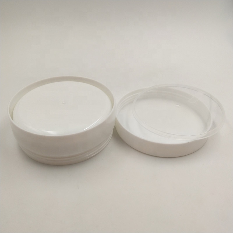100ml Plastic Sunk Bottom white Eye Cream Jar with inner lid, screw cap, concave bottom 100g Cylinder Flat PP Pot