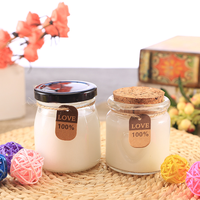 100ml Pudding Glass Bottle Food Storage Preserved Glass Jar With Lid