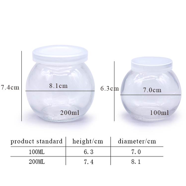 100ml Pudding Glass Bottle Food Storage Preserved Glass Jar With Lid