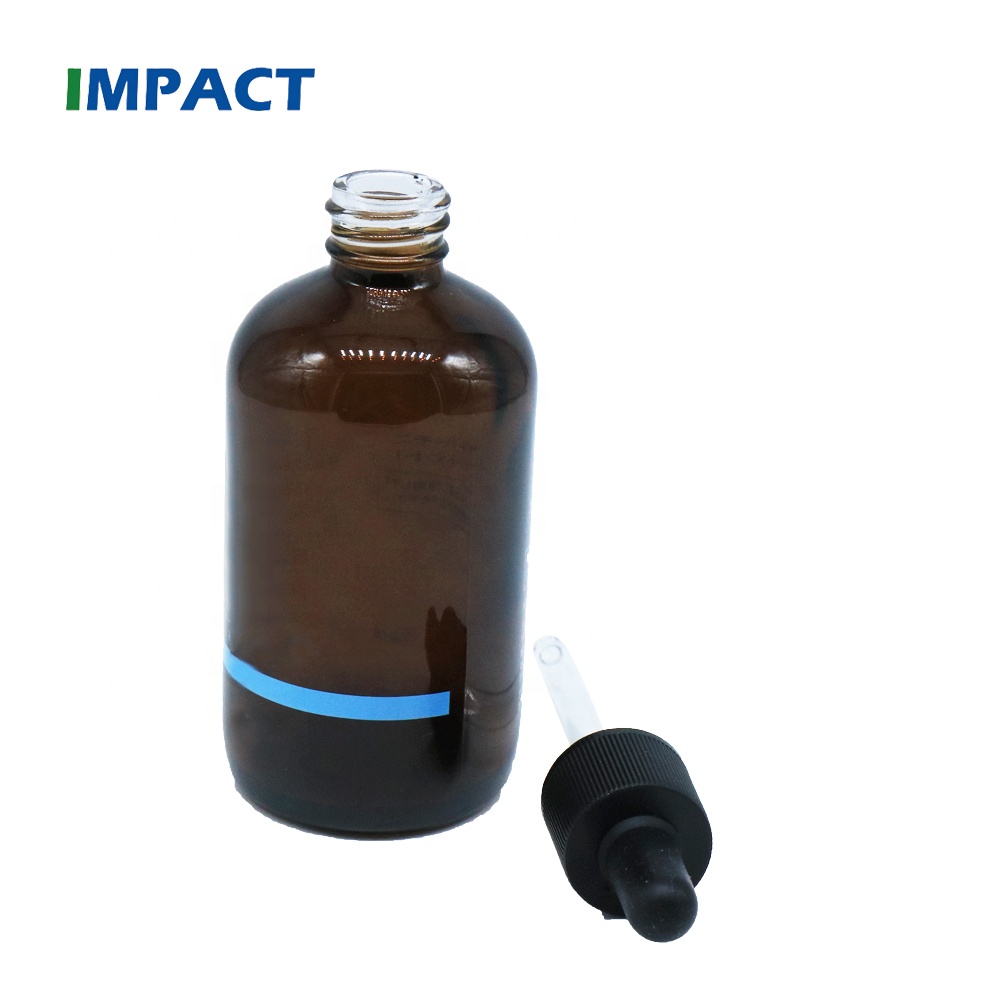 100ml Round Amber Glass Bottle with Custom Color Dropper