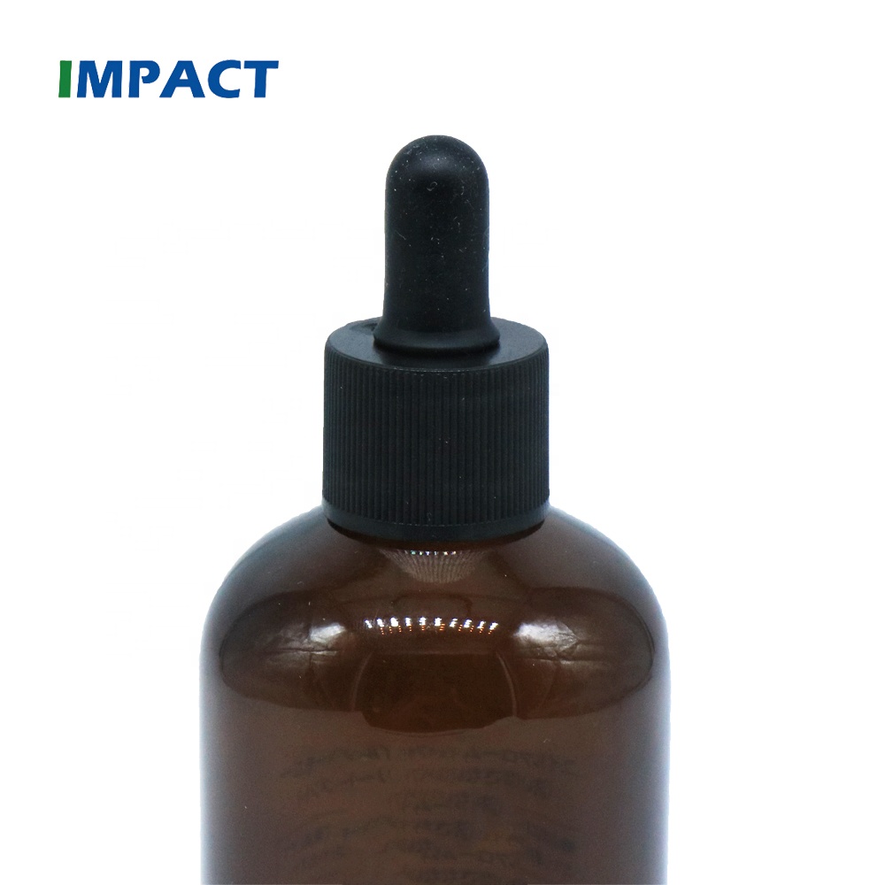 100ml Round Amber Glass Bottle with Custom Color Dropper