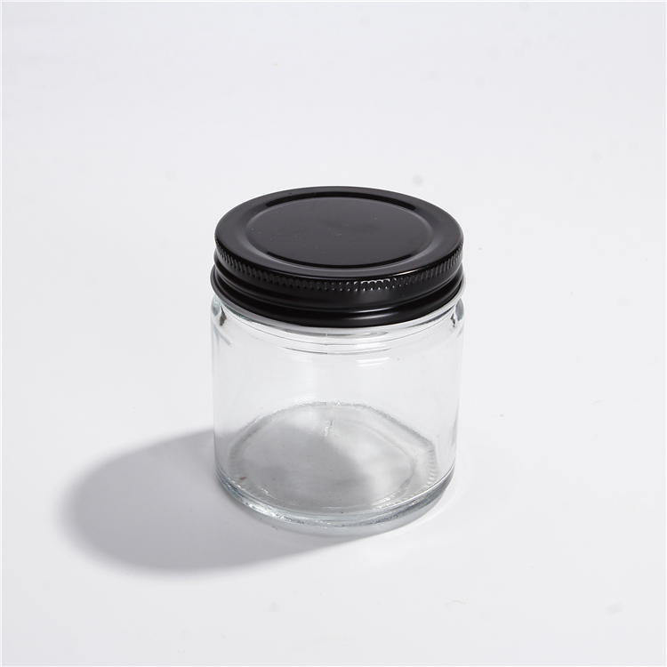 100ml Round Glass Jar With Black Aluminium Screw Lid For Beverage