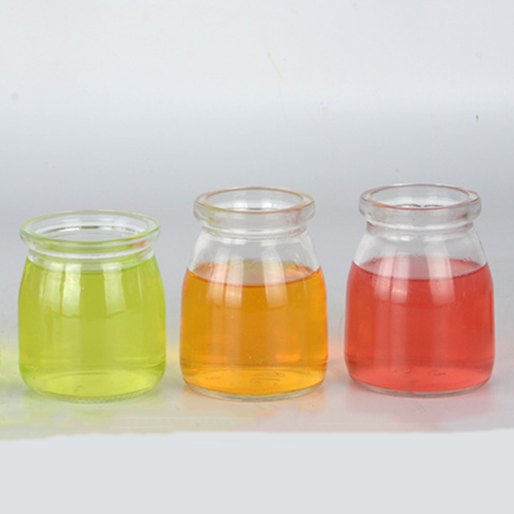 100ml Round  Storage Container Milk Pudding Bottle Glass Yogurt Jars