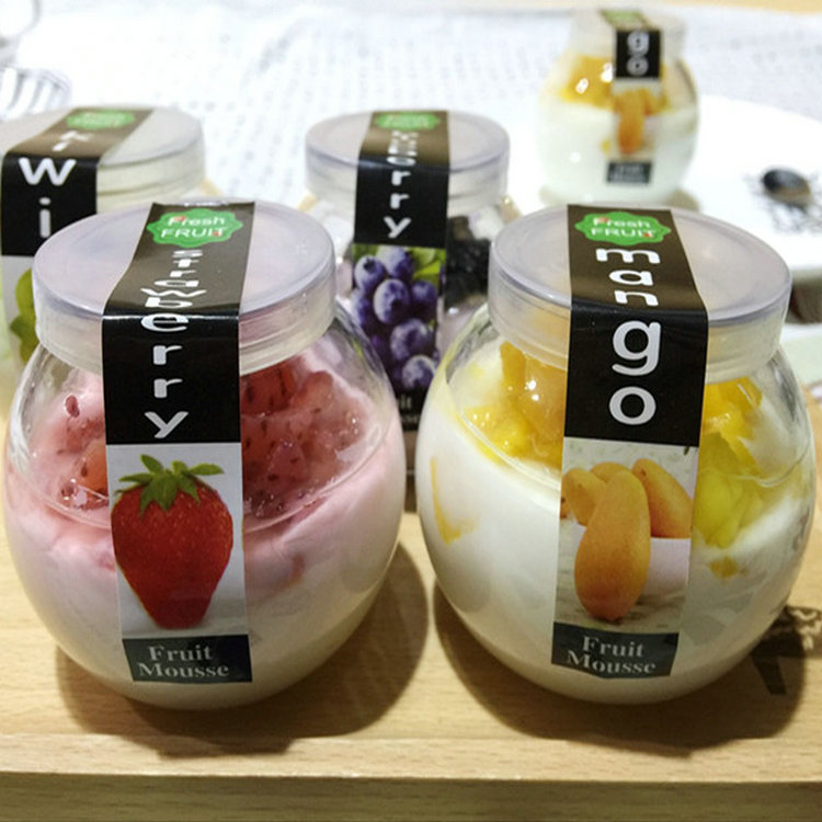100ml Round Storage Container Milk Pudding Bottle Glass Yogurt Jars
