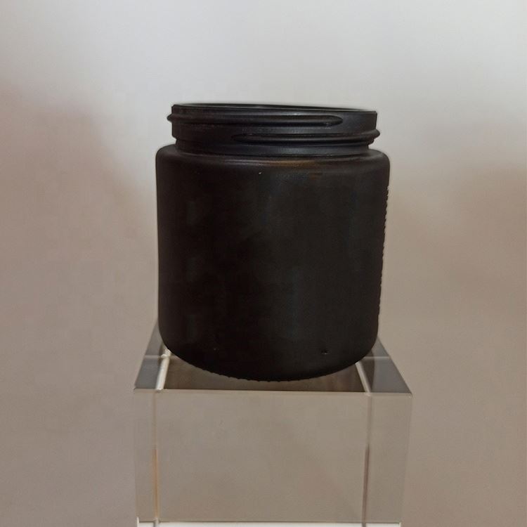 100ml Round amber empty cosmetic matte black painting cream glass jar for body salt storage