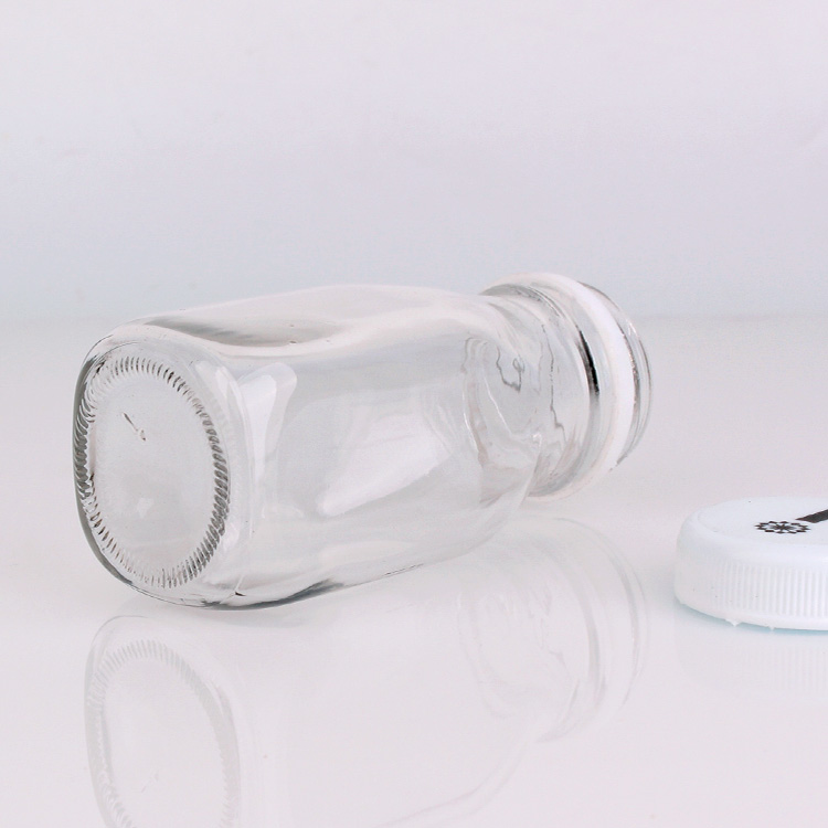 100ml Square glass beverage milk bottles with plastic screw cap