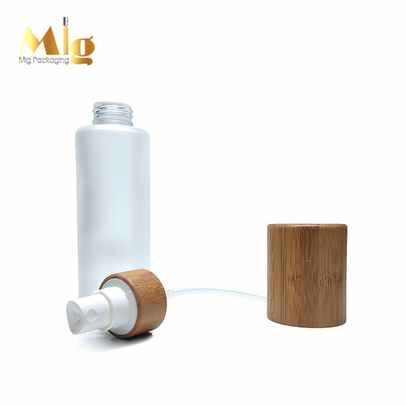 100ml Toner Mist Spray Cylinder Glass Bottle with Bamboo Lid Dropper Frost Skin Care Cream Personal Care