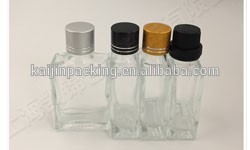 100ml Transparent clear square glass bottle rectangle cosmetic essential oil/ perfume bottle with screw cap