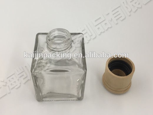 100ml Transparent clear square glass bottle rectangle cosmetic essential oil/ perfume bottle with screw cap