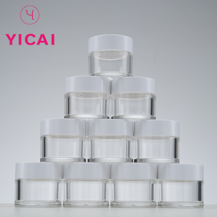 100ml Wholesale White Cover Transparent Container Empty Plastic Cosmetic Cream PETG Jars