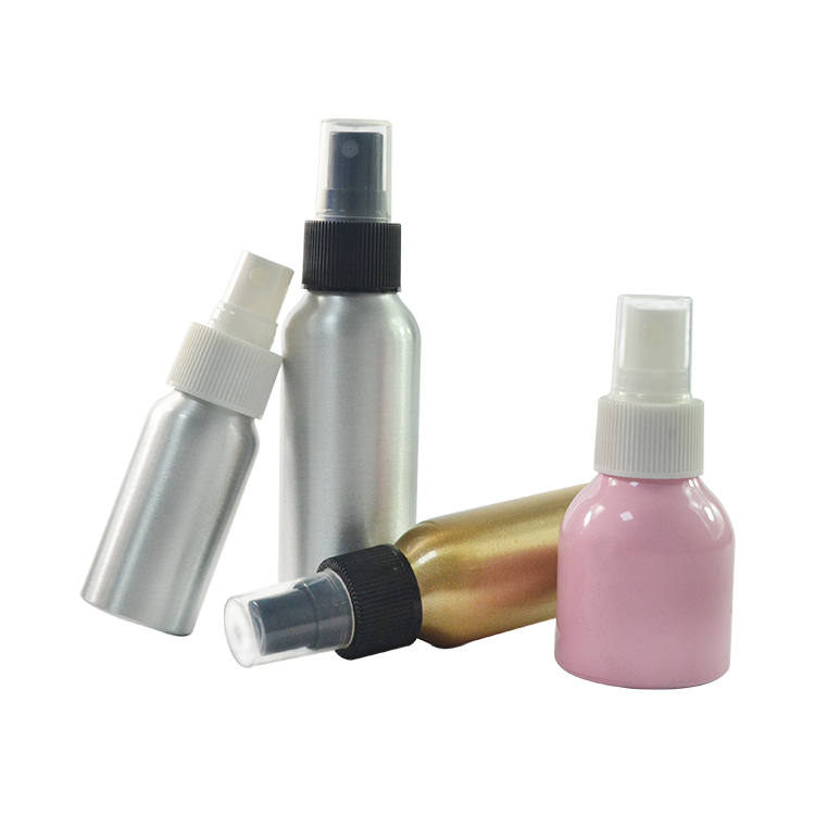 100ml aluminum cosmetic spray perfume oil bottle with pump spray mist cap wholesales