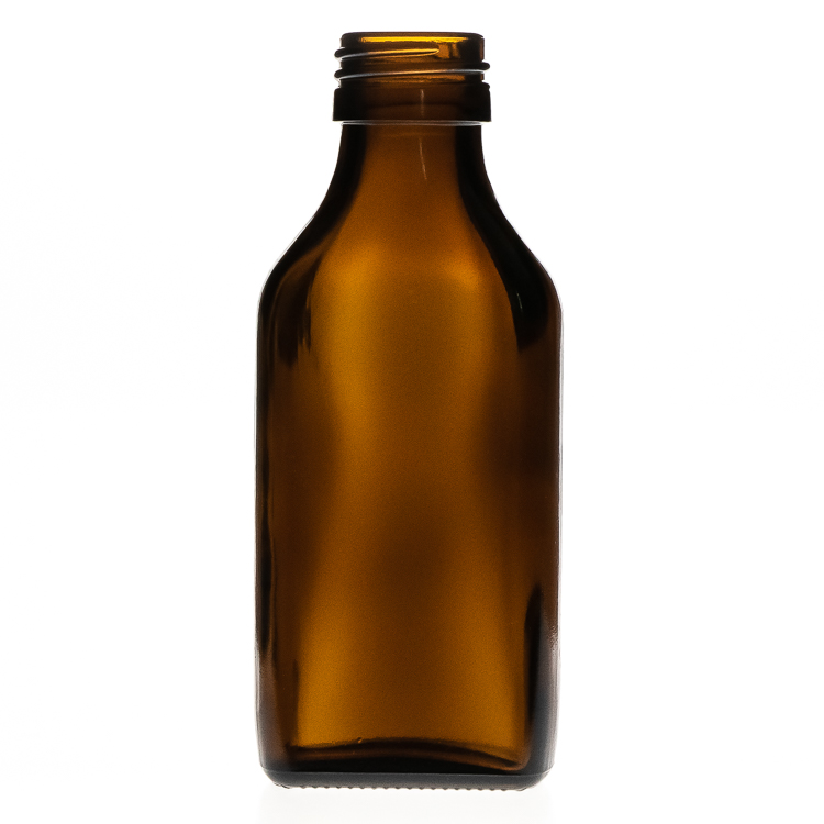 100ml amber flat square essential oil glass bottle