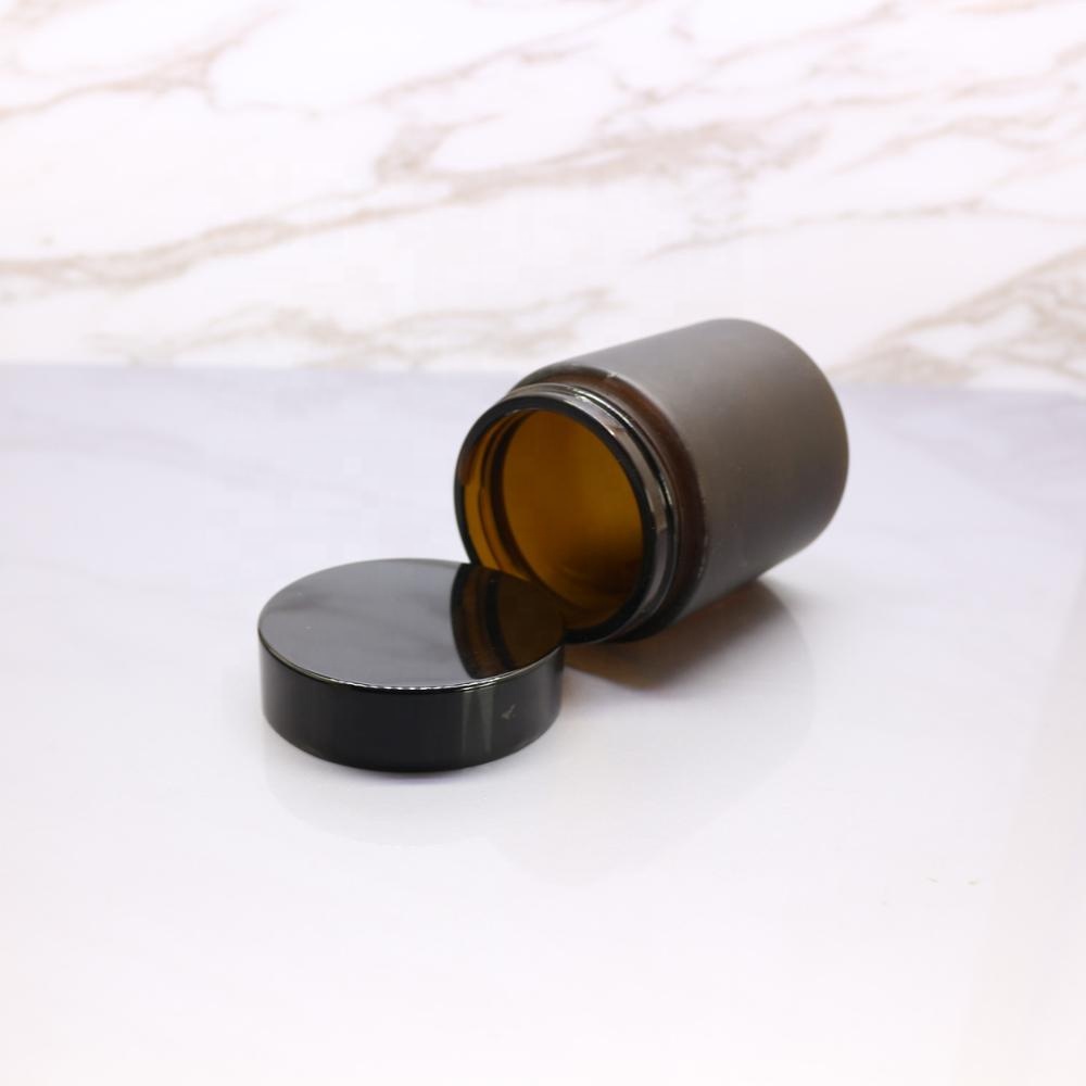 100ml amber frosted glass bottle for bath salt GJ-054RL