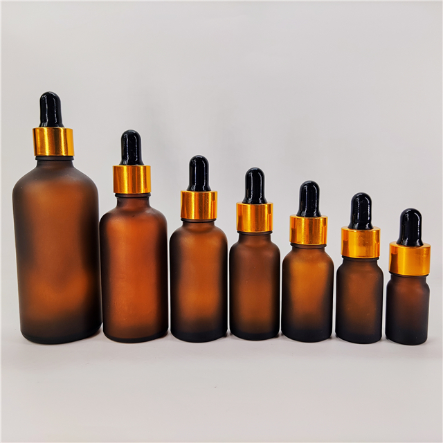 100ml amber frosted glass essential oil bottles Boston round bottle