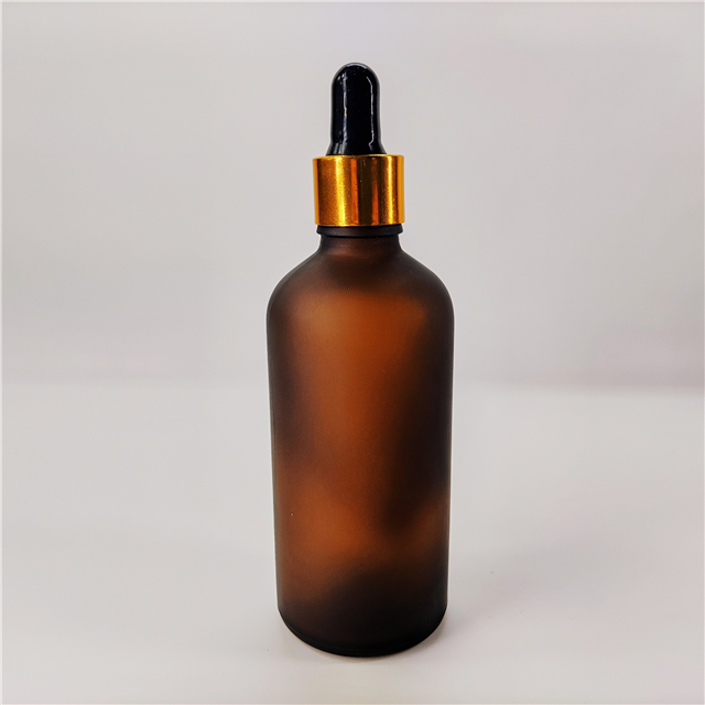 100ml amber frosted glass essential oil bottles Boston round bottle