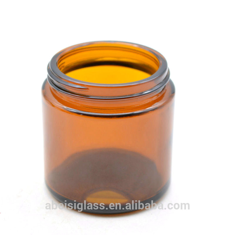 100ml amber glass scented candle jar with Aluminum lid