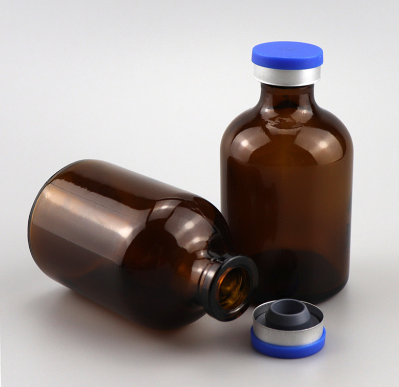 100ml amber glass vials penicillin bottle injection glass bottle with stopper lid Pharmaceutical injection glass vials bottle